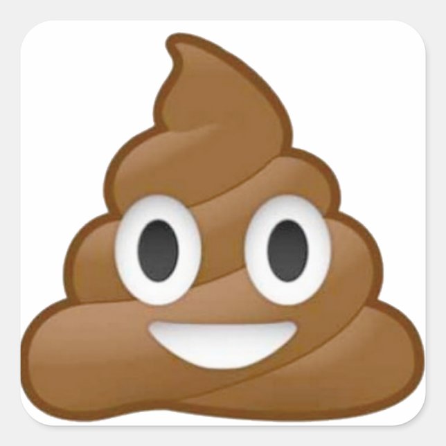 Poop emoji square sticker (Front)