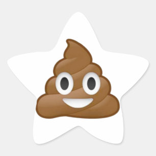 Poop emoji star sticker