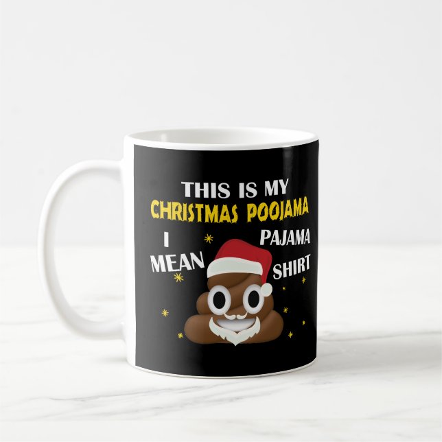 Poop Emoji This Is My Christmas Poojama - Pajama  Coffee Mug (Left)