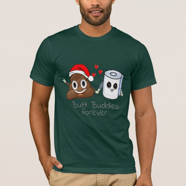 poop emoji toilet paper butt buddy forever funny T-Shirt (Front)