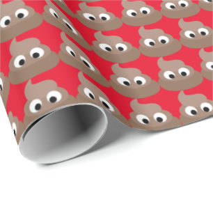POOP FUNNY CHRISTMAS WRAPPING PAPER
