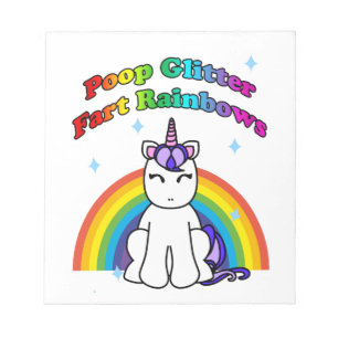 Poop Glitter Fart Rainbows Notepad