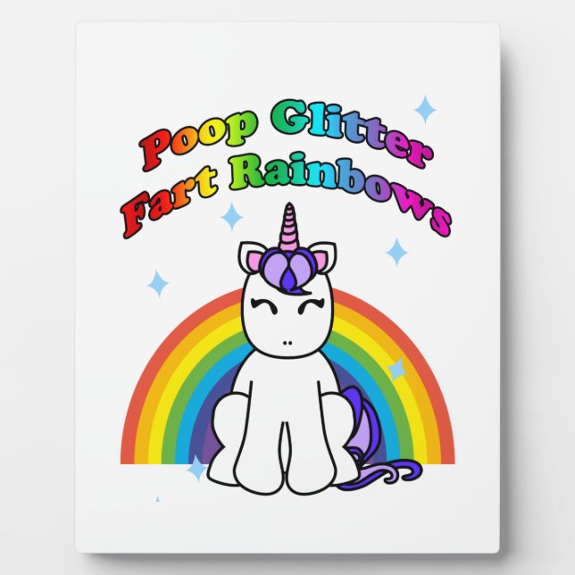 Poop Glitter Fart Rainbows Plaque (Front)