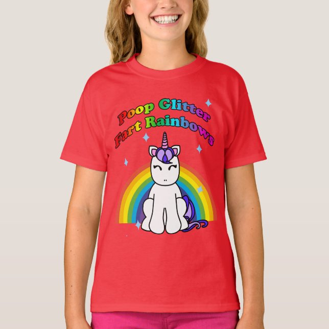 Poop Glitter Fart Rainbows T-Shirt (Front)