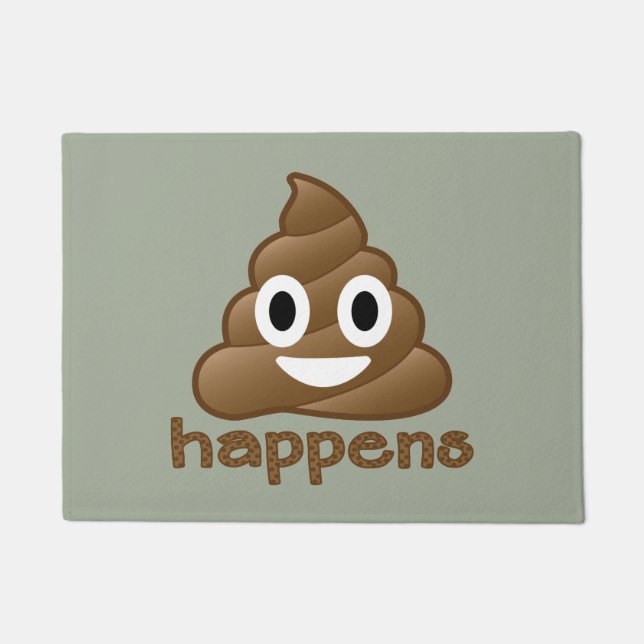 Poop Happens Emoji Doormat (Front)