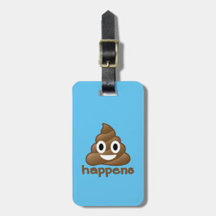 Poop Happens Emoji Luggage Tag