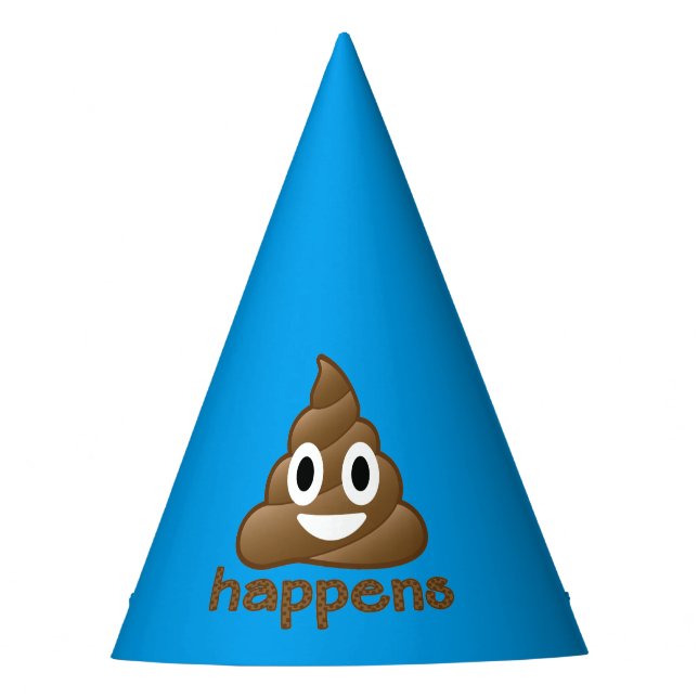 Poop Happens Emoji Party Hat (Front)