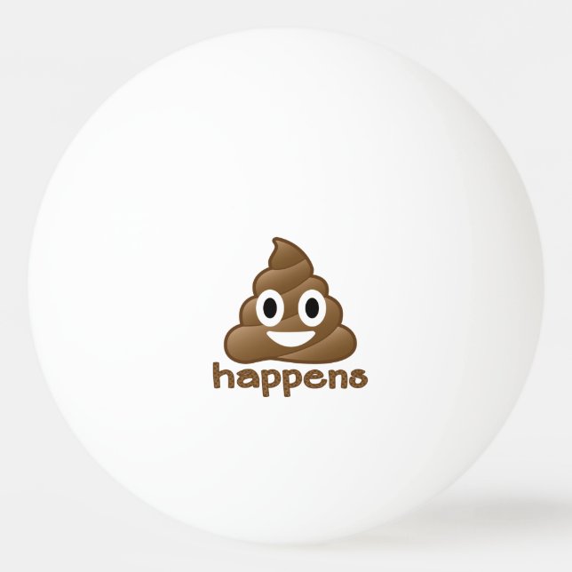 Poop Happens Emoji Ping Pong Ball (Front)