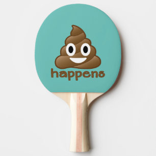 Poop Happens Emoji Ping Pong Paddle