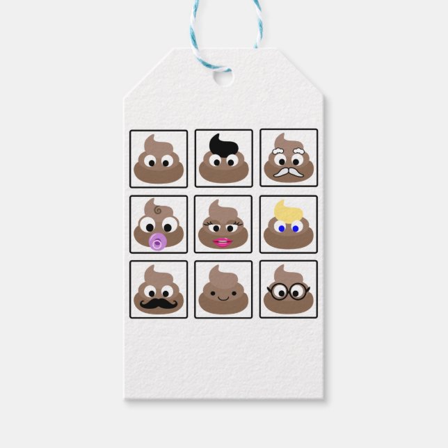 Poop Many Faces Gift Tags (Front)