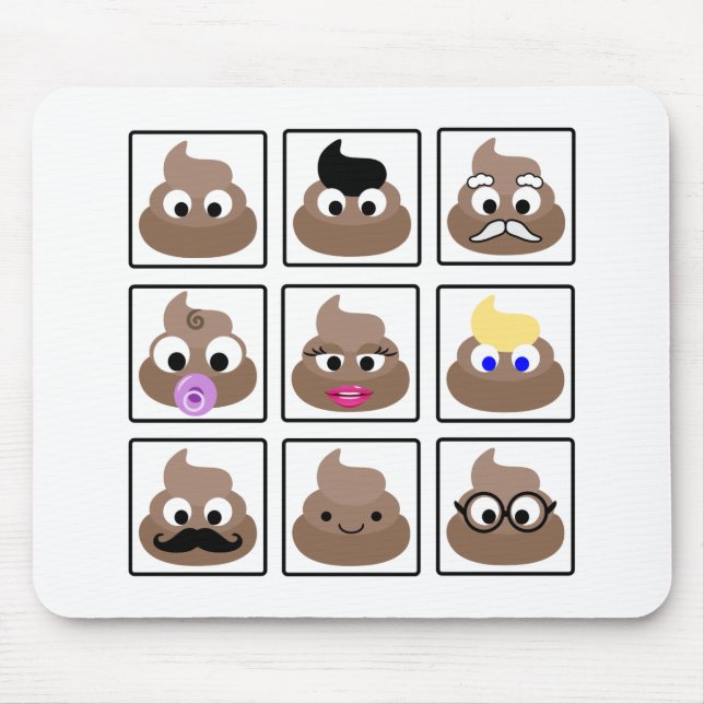 Poop Many Faces Mouse Pad (Front)