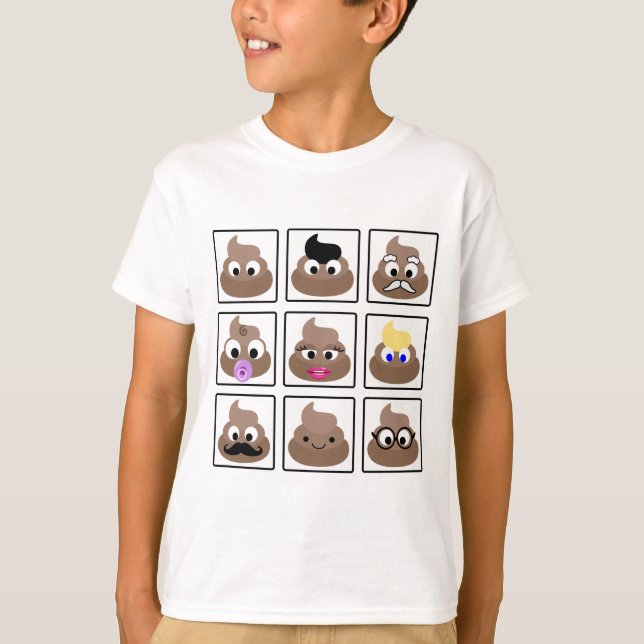 Poop Many Faces T-Shirt (Front)