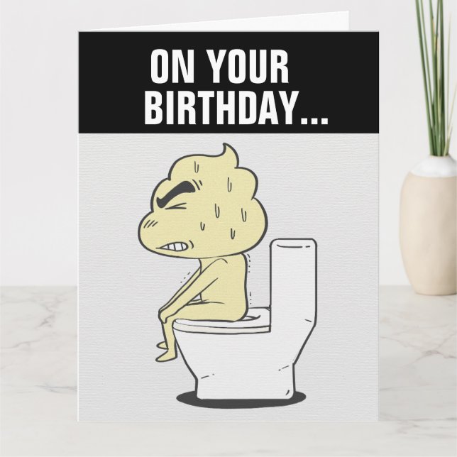 POOP OVER THE HILL FUNNY BIRTHDAY OVERSIZED CARD (Front)