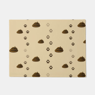 Poop & Paw Prints Cute Messy Pets Animal Lovers Doormat