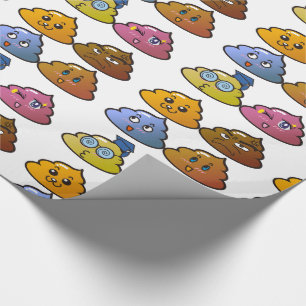 POOP RAINBOW COLORS FUNNY BIRTHDAY WRAPPING PAPER