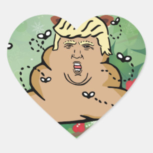 poop reindeer donald trump heart sticker