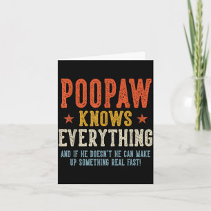 Poopaw knows everything father's day retro vintage card