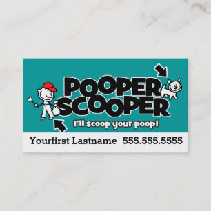 Pooper Scooper.Pet waste removal.Custom Business Card