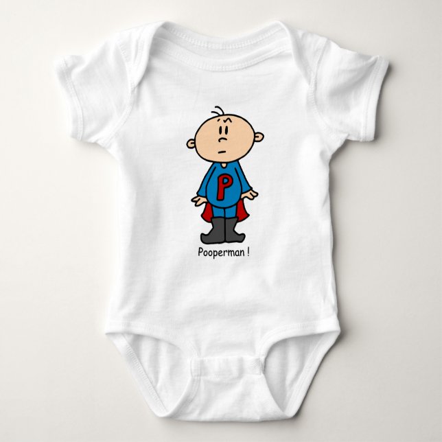 Pooperman Baby Bodysuit (Front)