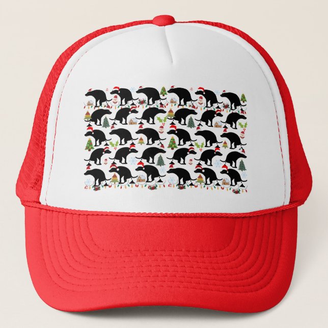Pooping Christmas Dog Trucker Hat (Front)