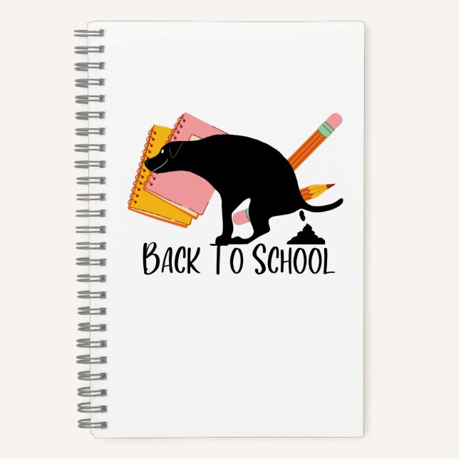 Pooping Dog Back to School Spiral Notebook (Front)