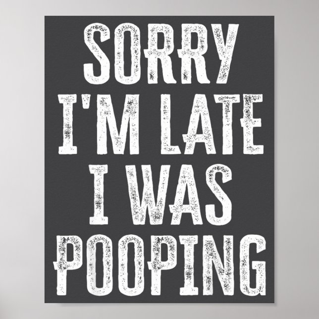 Pooping I m Saying Sorry Late I Gift Poster (Front)