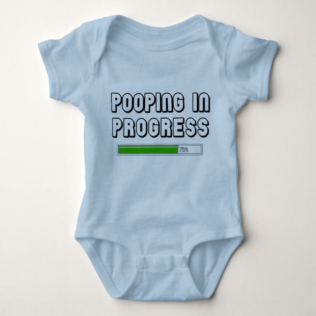 Pooping in Progress Baby Bodysuit (Front)
