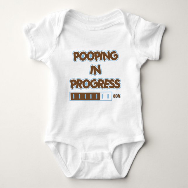 Pooping In Progress Baby Bodysuit (Front)