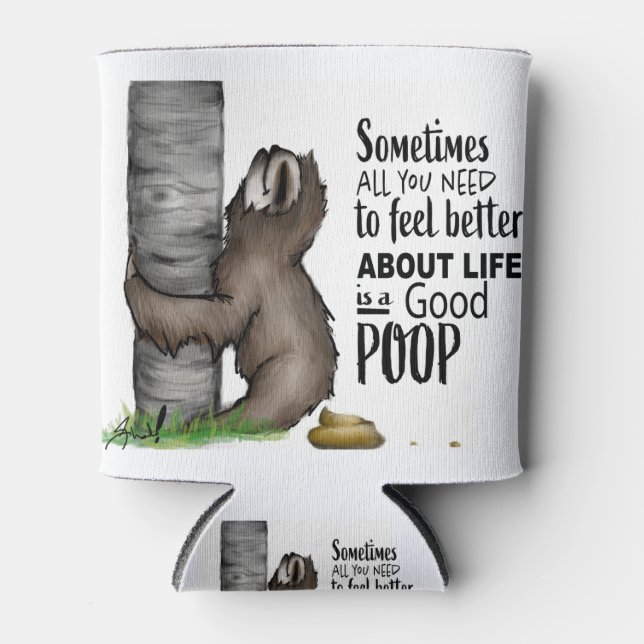 pooping Sloth Can Cooler (Front)