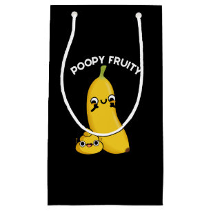 Poopy Fruity Funny Fruit Pun Dark BG Small Gift Bag