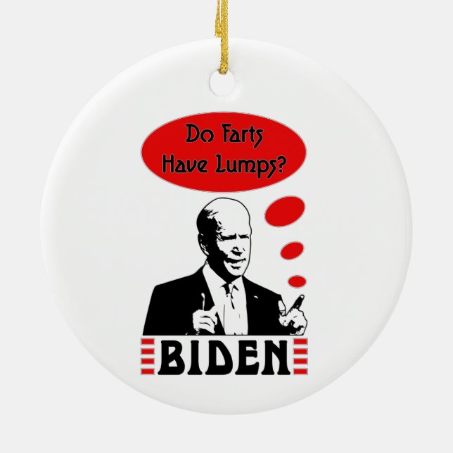 Poopy Pants Biden Ceramic Tree Decoration (Back)