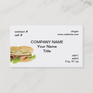 poor boy sub sandwich business card