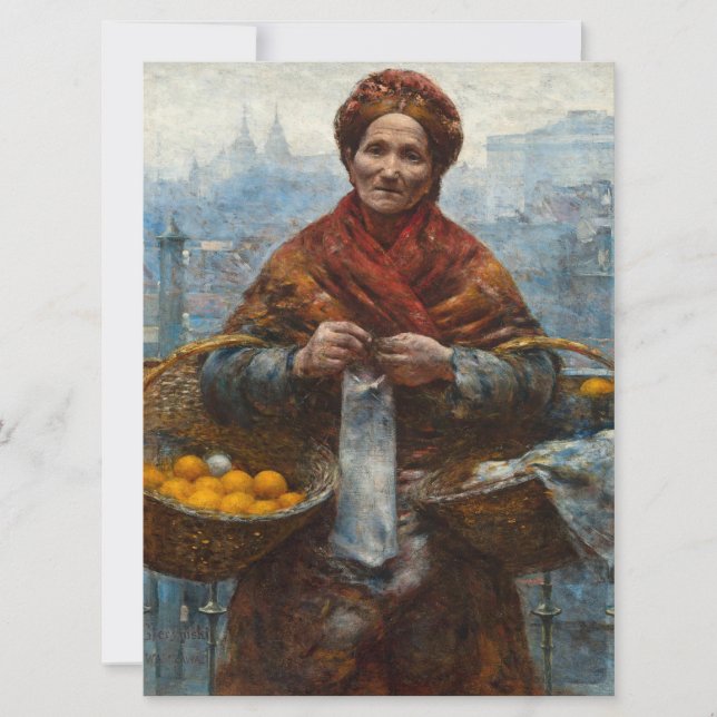 Poor Jewish Woman Selling Oranges in Poland Card (Front)