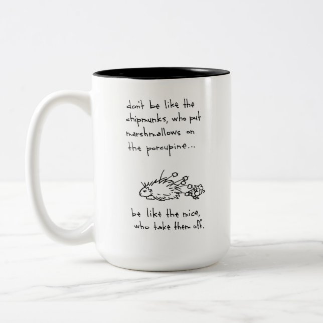 Poor Porcupine Two-Tone Coffee Mug (Left)