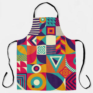 Pop abstract geometric shapes, seamless pattern. apron