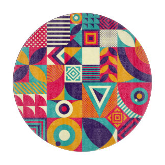 Pop abstract geometric shapes, seamless pattern. cutting board