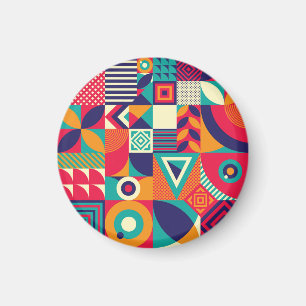 Pop abstract geometric shapes, seamless pattern. magnet