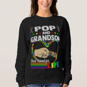 Pop And Grandson Best Friend For Life Autism Grand Sweatshirt