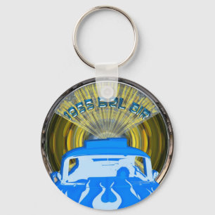 Pop Art 1955 Bel Air Blue Key Ring