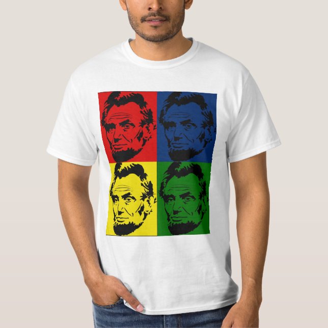 Pop Art Abe Lincoln  Portrait - Shirt (Front)