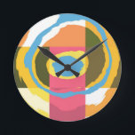Pop Art Abstract colourful spiral ray blurry 15 Round Clock<br><div class="desc">Abstract colourful spiral ray blurry</div>