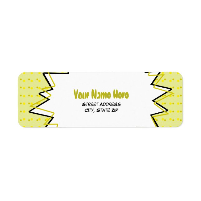Pop Art Address Label - Yellow (Front)