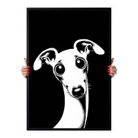 Pop Art Adorable Italian Greyhound White & Black
