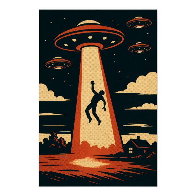 Pop Art Alien Abduction Poster (Front)