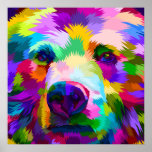 Pop-Art Animal Poster<br><div class="desc">Colourful Bear Poster</div>
