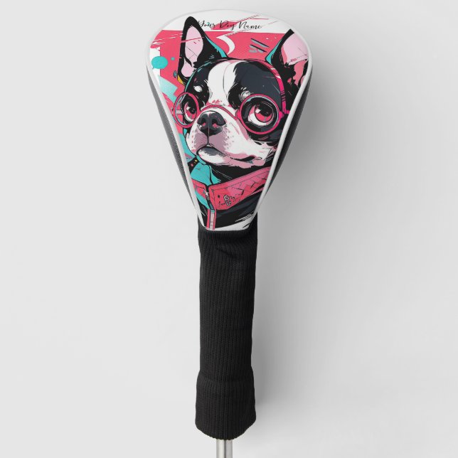 Pop Art Anime Boston Terrier Dog 005 - Victoria Sa Golf Head Cover (Front)