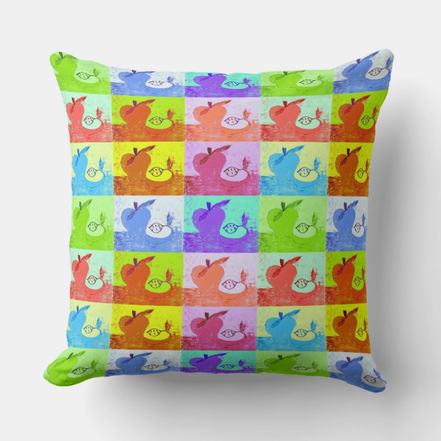 Pop Art Apple Accent Pillow (Front)