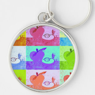 Pop Art Apple Key Ring
