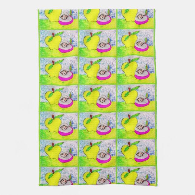 Pop Art Apple Kitchen Towel (Vertical)