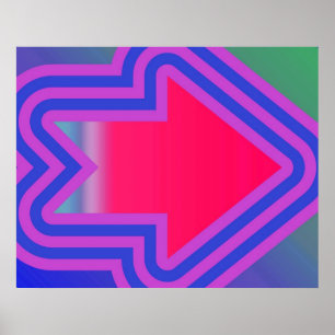 Pop Art Arrow To The Right Blue And Purple Poster